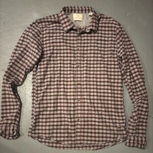 Scotch & Soda Gray/Orange/Navy Checkered Flannel Shirt